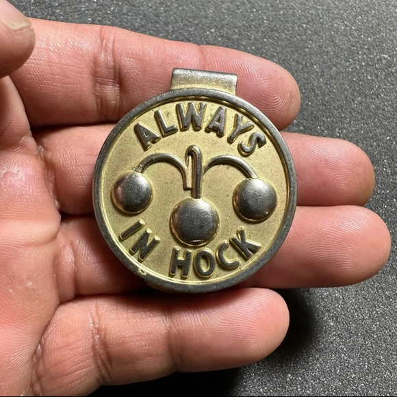 Anson Always In Hock Gold Tone Money Clip Made In USA - Picture 1 of 9